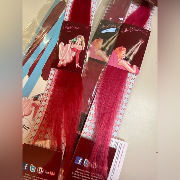 Red and Pink I tip hair extensions - Picture 3 of 7